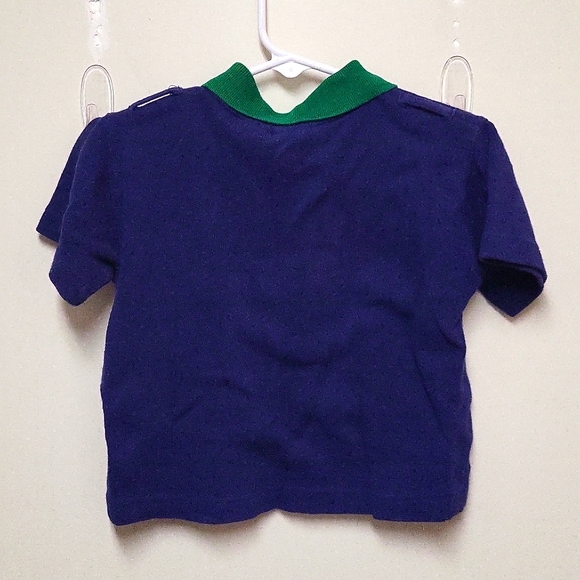 Vintage Peek-A-Babe 2 Piece Green and Navy Blue Shorts Outfit - Picture 5 of 7